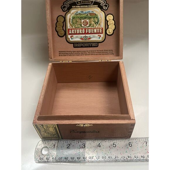 Arturo Fuente Exquisitos Empty Wooden Cigar Box Dominican Republic - Picture 15 of 16